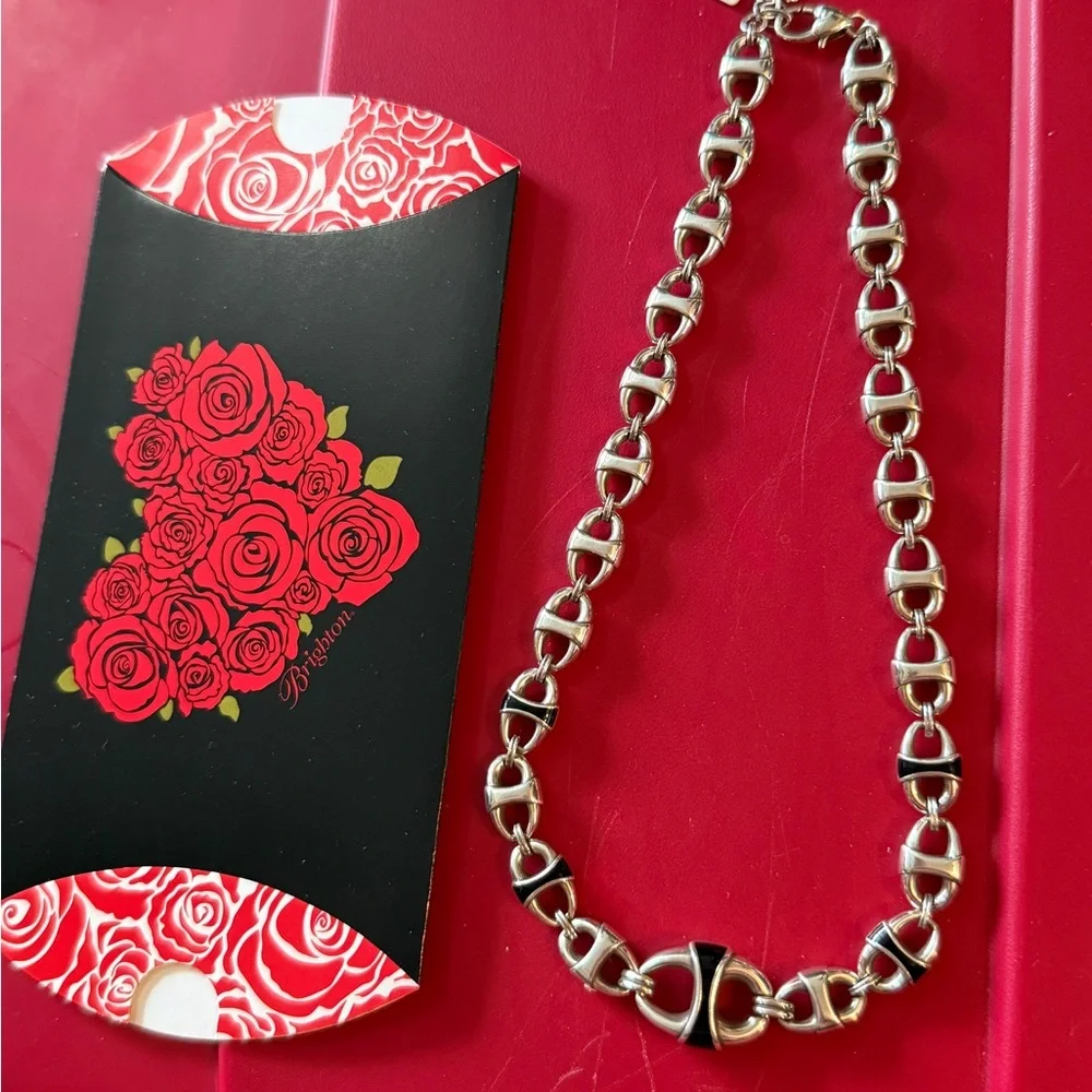 NWT Brighton Black and Silver Link Necklace - Picture 3 of 3
